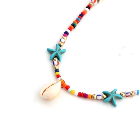 Seashell beaded chain choker starfish chain choker Necklace - Picture 4 of 5
